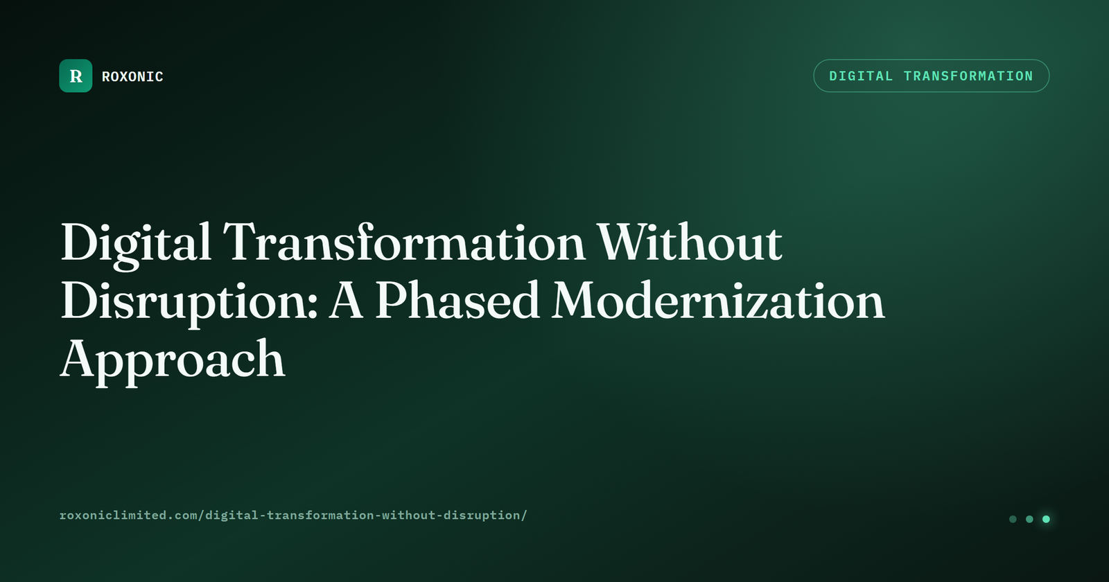 Digital Transformation Without Disruption — Roxonic