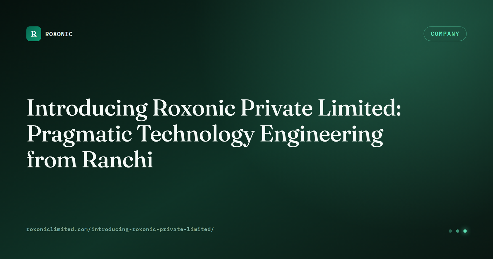 Introducing Roxonic Private Limited — Roxonic