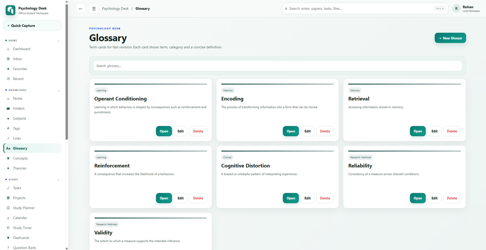 PsiQ Labs Specialized Psychological Assessment Software Platform Interface by Roxonic